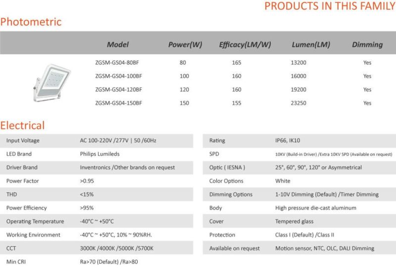 China Professional Manufacturer 10W 20W 30W 50W 70W 150W 200W IP65 LED Outdoor Flood Light