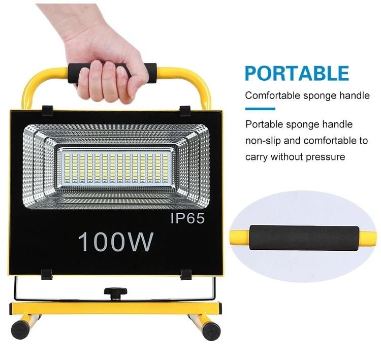 Emergency Outdoor Industrial Waterproof IP65 200W Rechargeable LED Flood Lamp